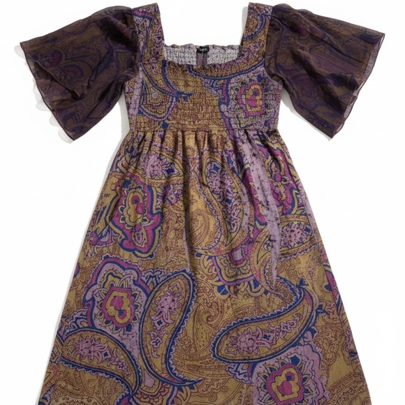 One World Live and Let Live Women's Large Velvet Purple Dress Multicolor - Picture 3 of 9